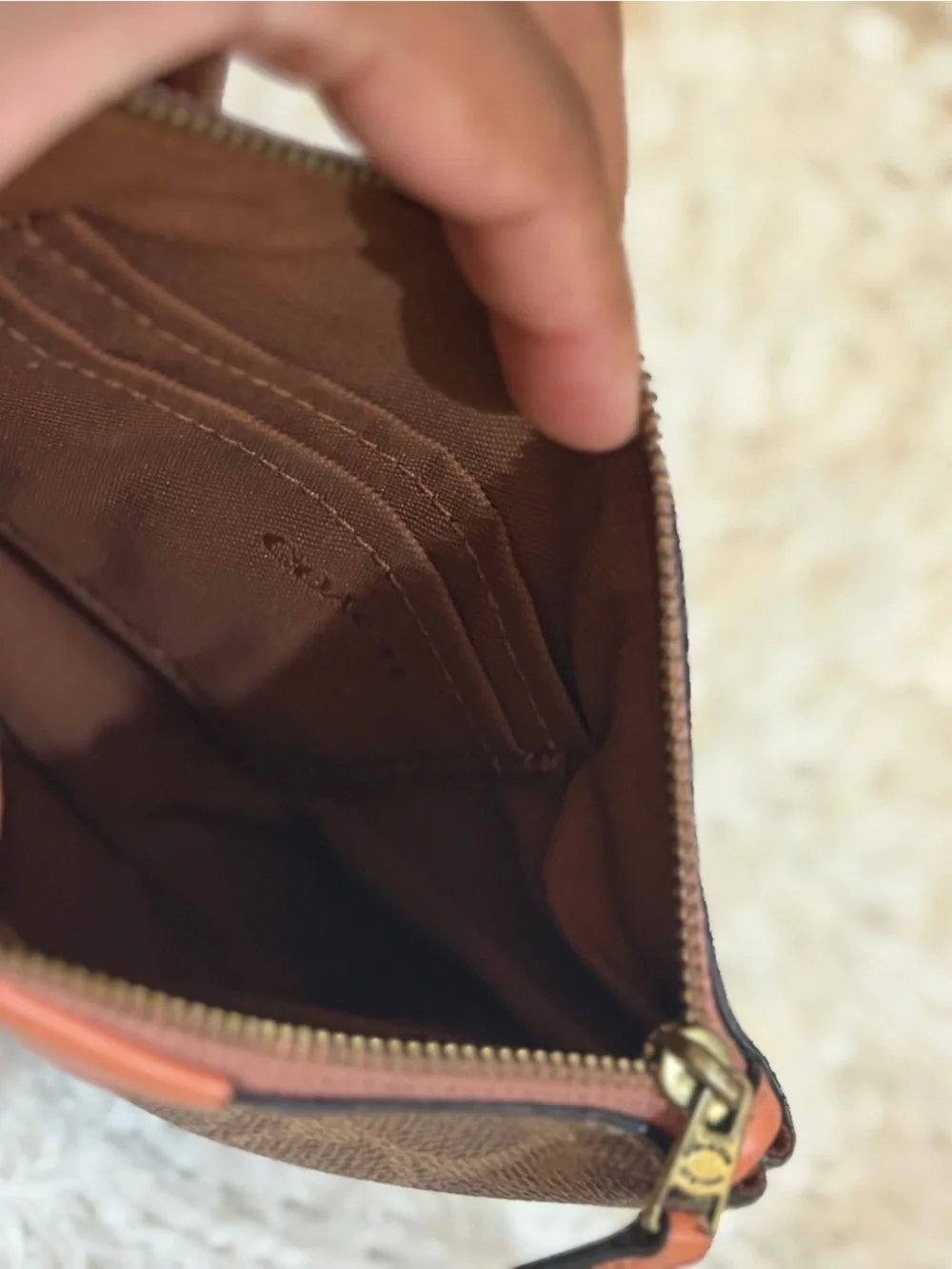 Coach Signature Canvas Wristlet (Clutch)